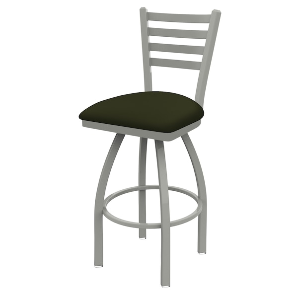 25" Swivel Counter Stool, Nickel Finish, Canter Pine Seat